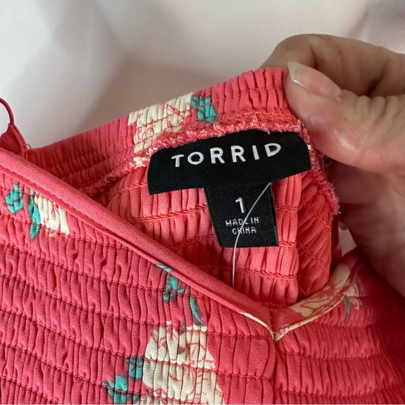 TORRID Women’s Size 1 1X 14-16 Dress Sundress Smocked Stretch Floral NWT Lined - Picture 9 of 16